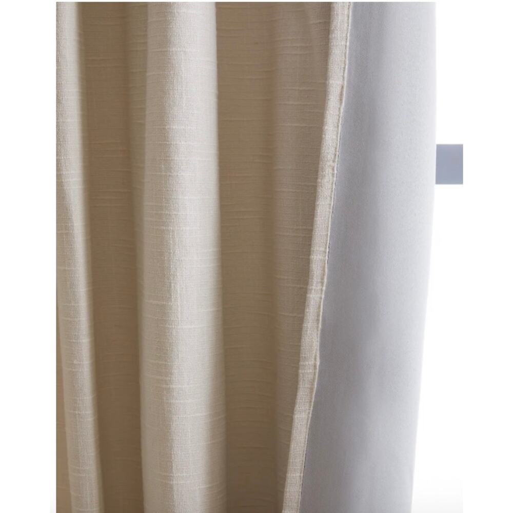 Quince Cotton Slub Room Darkening Curtain Panel 48X84 Natural - Picture 3 of 6